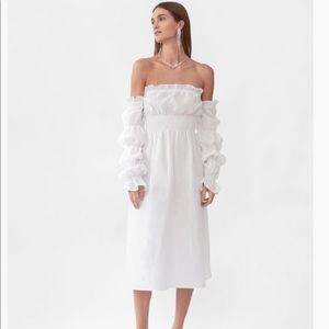 Michelin Linen Dress in White
